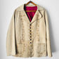 Vintage 1940s - 1950s Light Tan Snap-Button Suede Jacket with Embossed Southwestern/Aztec Designs - Sz. S/M