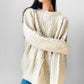 1980s Chunky Cream Fisherman's Wool Cable-Knit Sweater - Sz. O/S