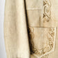 Vintage 1940s - 1950s Light Tan Snap-Button Suede Jacket with Embossed Southwestern/Aztec Designs - Sz. S/M