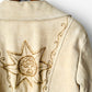 Vintage 1940s - 1950s Light Tan Snap-Button Suede Jacket with Embossed Southwestern/Aztec Designs - Sz. S/M