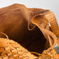 Vintage 1970s Tan Buttery Soft Basketweave Style Leather Drawstring Shoulder Bag