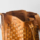 Vintage 1970s Tan Buttery Soft Basketweave Style Leather Drawstring Shoulder Bag