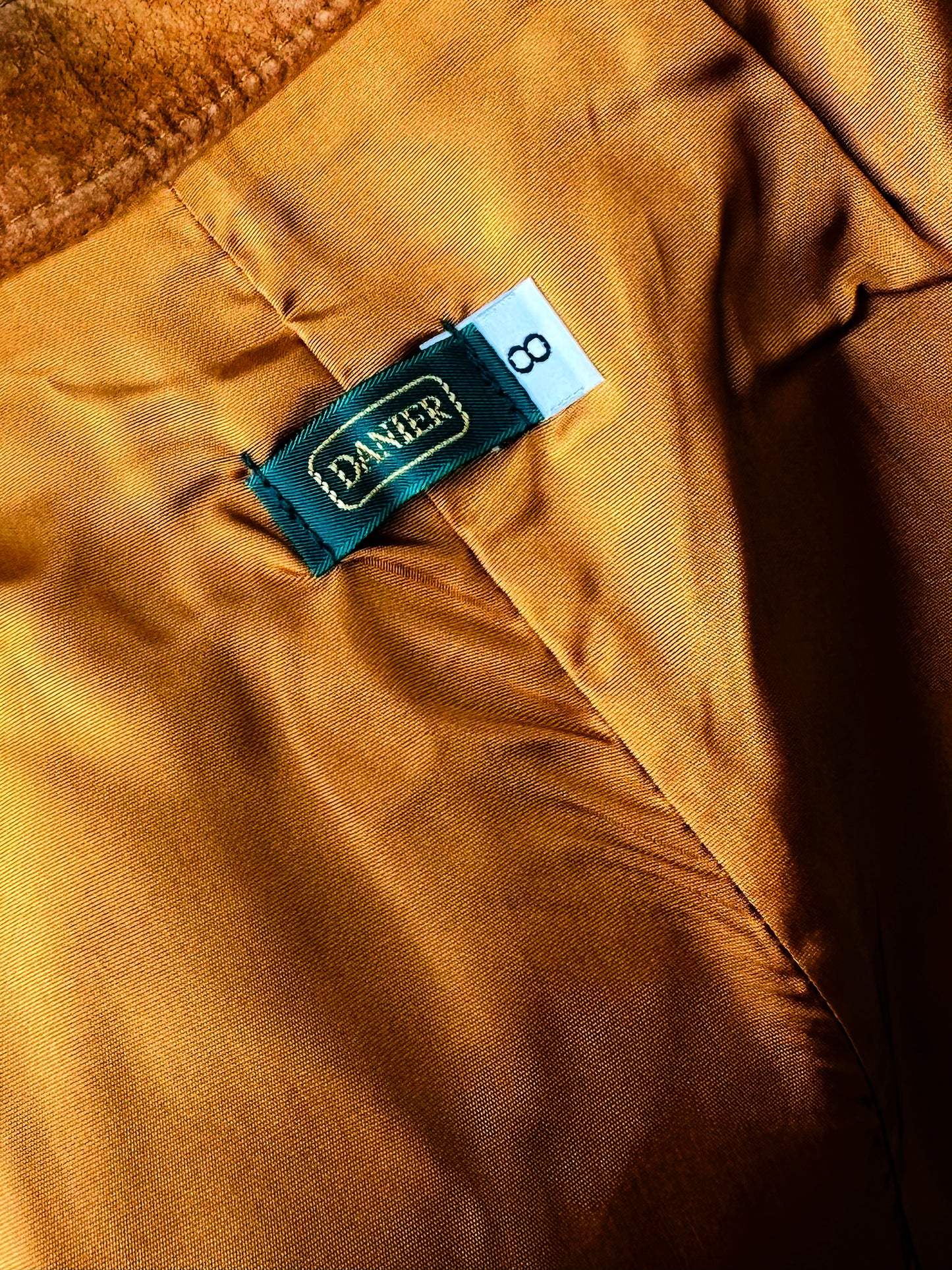 Vintage 1980s Amber Tan Long Wrap Suede Leather Split-Back Skirt - Sz. SM