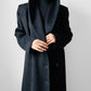 1980s Black Wool Exaggerated Collar Coat- Sz. S/M