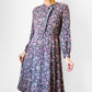 1990s - 2000s Mauve Floral Day Dress - Sz. XS/S