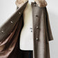 1960s Taupe Fur Collar A-Line Mid-Length Coat