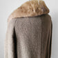 1960s Taupe Fur Collar A-Line Mid-Length Coat