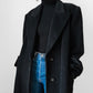 1980s W.Germany Dark Charcoal Black Virgin Wool Angora Coat - Sz. M/L