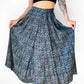 1980s Blue Pleated Patterned Skirt - Sz. Sm