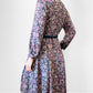 1990s - 2000s Mauve Floral Day Dress - Sz. XS/S