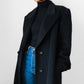 1980s W.Germany Dark Charcoal Black Virgin Wool Angora Coat - Sz. M/L