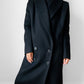 1980s Black Wool Exaggerated Collar Coat- Sz. S/M