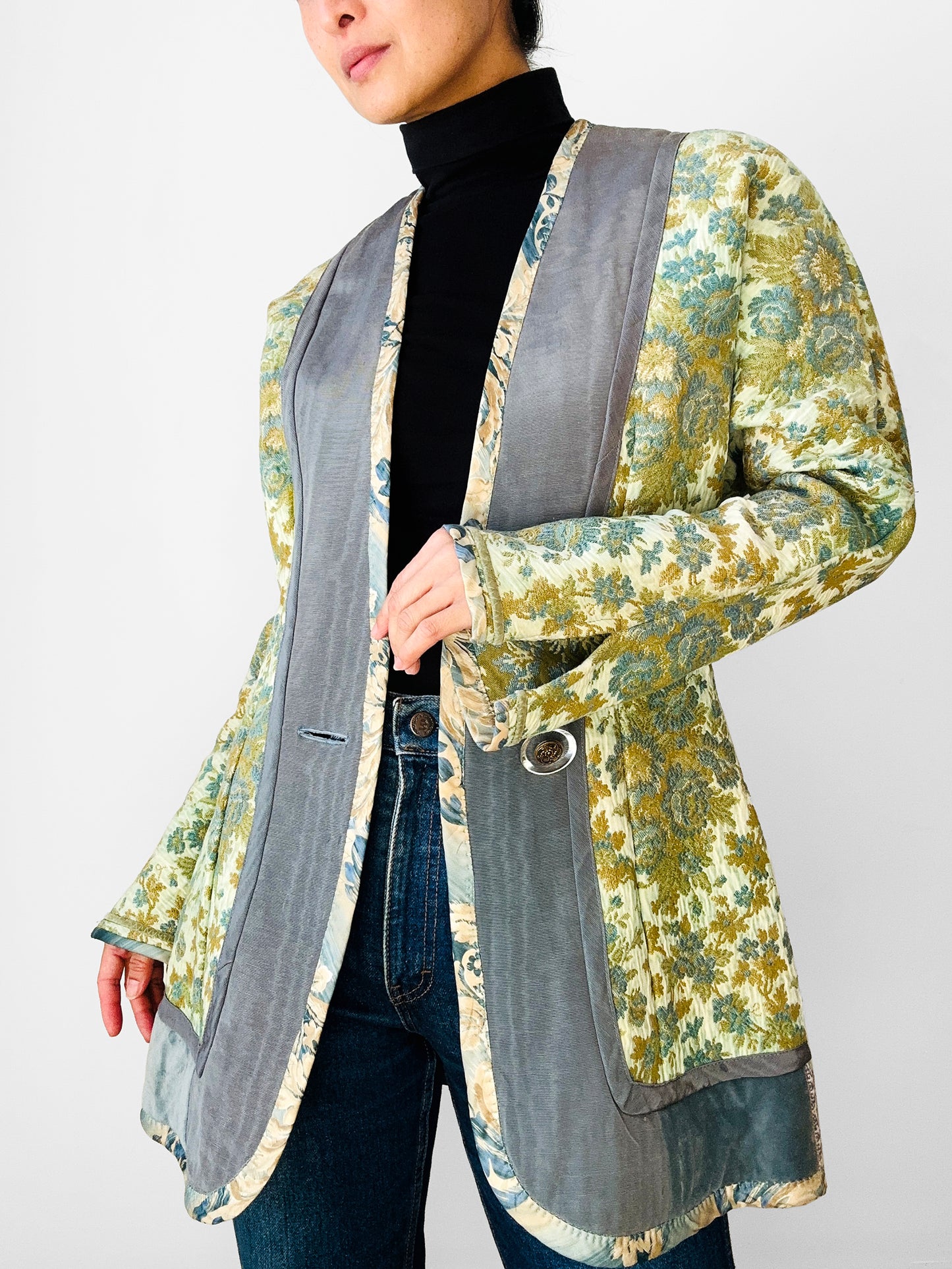 Mid-Century Baroque Inspired Brocade and Velvet Patchwork Jacket - Sz. S