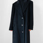 1980s W.Germany Dark Charcoal Black Virgin Wool Angora Coat - Sz. M/L