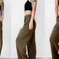 1980s VOTRE NOM Paris Olive Green Relaxed Style Double Breasted Pant Suit Set - Sz. S/M