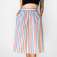 1970s Handmade Stripe Lightweight Cotton Stripe Summer Skirt - Sz. S/M