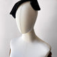 1940s - 1950s Black Bead Trimmed Velvet Hat - Sz. S