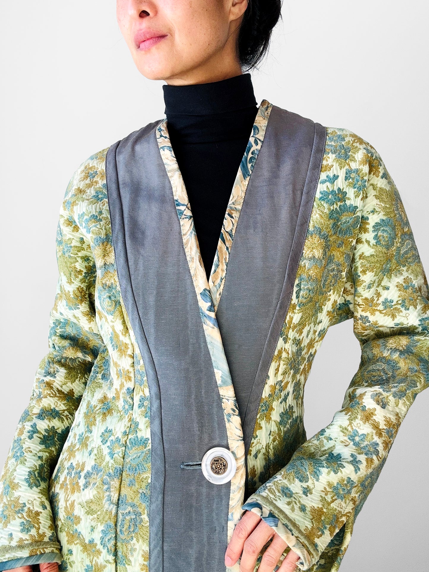 Mid-Century Baroque Inspired Brocade and Velvet Patchwork Jacket - Sz. S