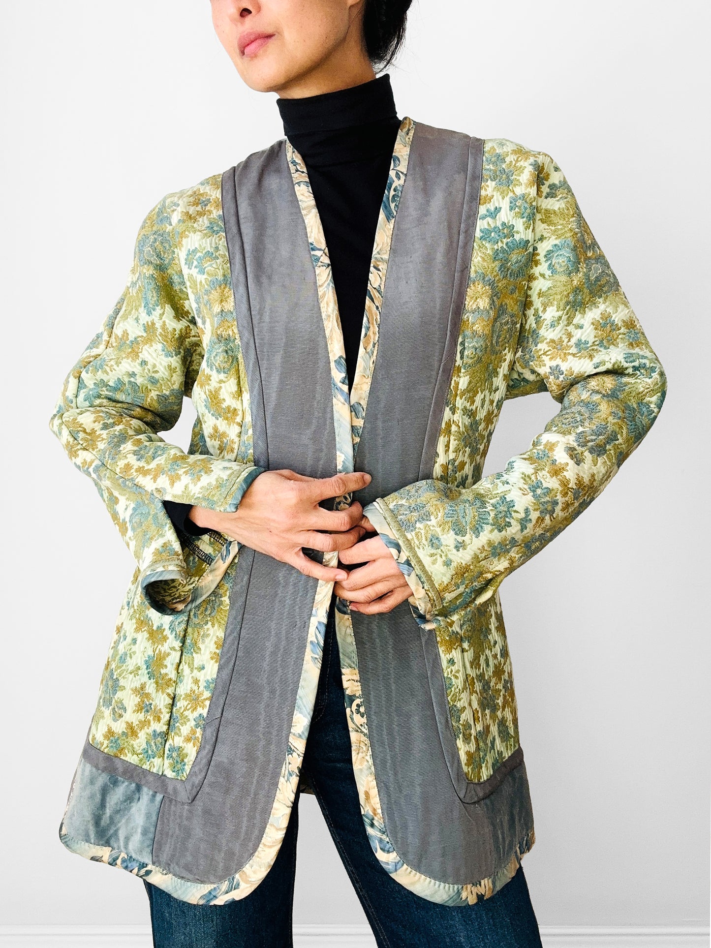 Mid-Century Baroque Inspired Brocade and Velvet Patchwork Jacket - Sz. S