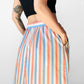 1970s Handmade Stripe Lightweight Cotton Stripe Summer Skirt - Sz. S/M