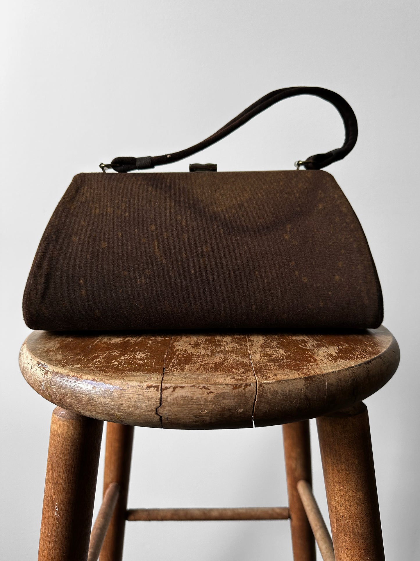 1950s Caron of Houston Black Brown Top Handle Carved Celluloid Handbag