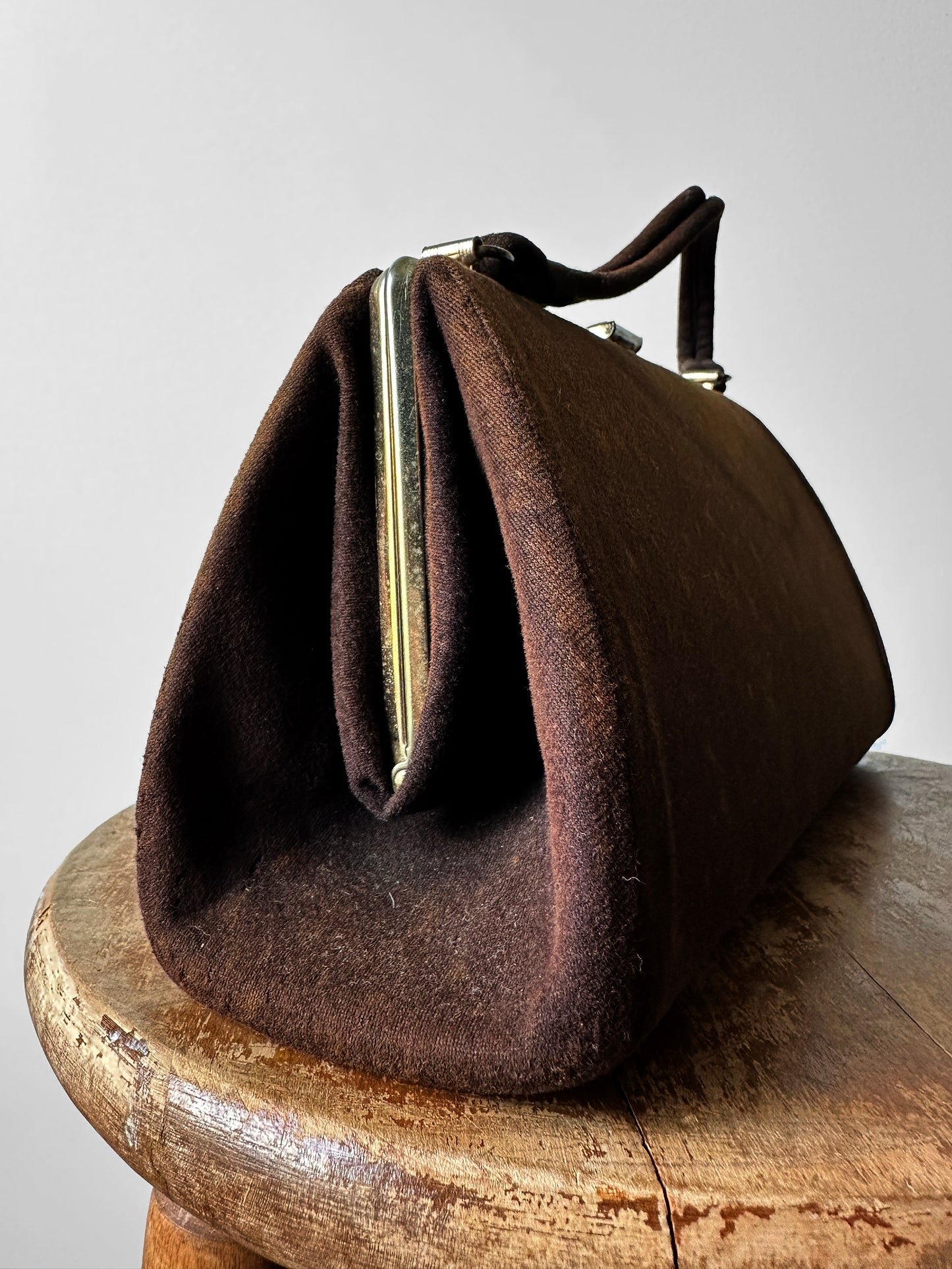 1950s Caron of Houston Black Brown Top Handle Carved Celluloid Handbag