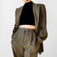 1980s VOTRE NOM Paris Olive Green Relaxed Style Double Breasted Pant Suit Set - Sz. S/M