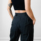 1980s Black and White Pinstripe Two Piece Suit - Sz. SM
