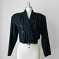 1980s Black and White Pinstripe Two Piece Suit - Sz. SM