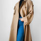 1980s Tan Wool Double Breasted Trench Duster Coat - Sz. S/M