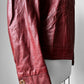 Vintage 1970s Maroon Red Zip Front Leather Jacket - Sz. M