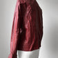 Vintage 1970s Maroon Red Zip Front Leather Jacket - Sz. M