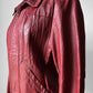 Vintage 1970s Maroon Red Zip Front Leather Jacket - Sz. M