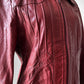 Vintage 1970s Maroon Red Zip Front Leather Jacket - Sz. M