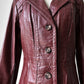 70s Maroon Tapered Waist Leather Jacket  - Sz. S/M