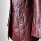70s Maroon Tapered Waist Leather Jacket  - Sz. S/M