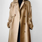 1980s Tan Wool Double Breasted Trench Duster Coat - Sz. S/M