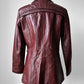 70s Maroon Tapered Waist Leather Jacket  - Sz. S/M