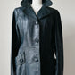 70s Dark Navy Button Front Butter Soft Leather Jacket - Sz. S/M