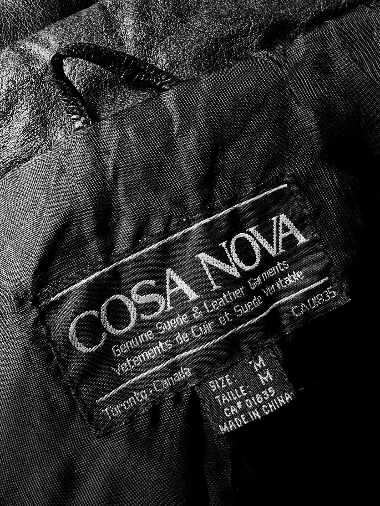 80s Black Short Waist Leather Biker Jacket - Sz. S/M