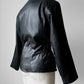 80s Black Peplum Belted Butter Soft Biker Inspired Leather Jacket - Sz. M