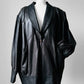 1980s Black Buttery Soft Relax Fit Snap Button Leather Jacket - Sz. M/L