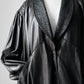 1980s Black Buttery Soft Relax Fit Snap Button Leather Jacket - Sz. M/L