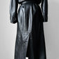 80s - 90s Black Buttery Soft Belted Leather Trench Coat - Sz. S/M