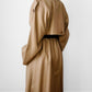 1980s Tan Wool Double Breasted Trench Duster Coat - Sz. S/M