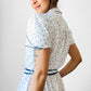 1970s Blue and White French Floral Summer Dress - Sz. S