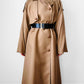 1980s Tan Wool Double Breasted Trench Duster Coat - Sz. S/M