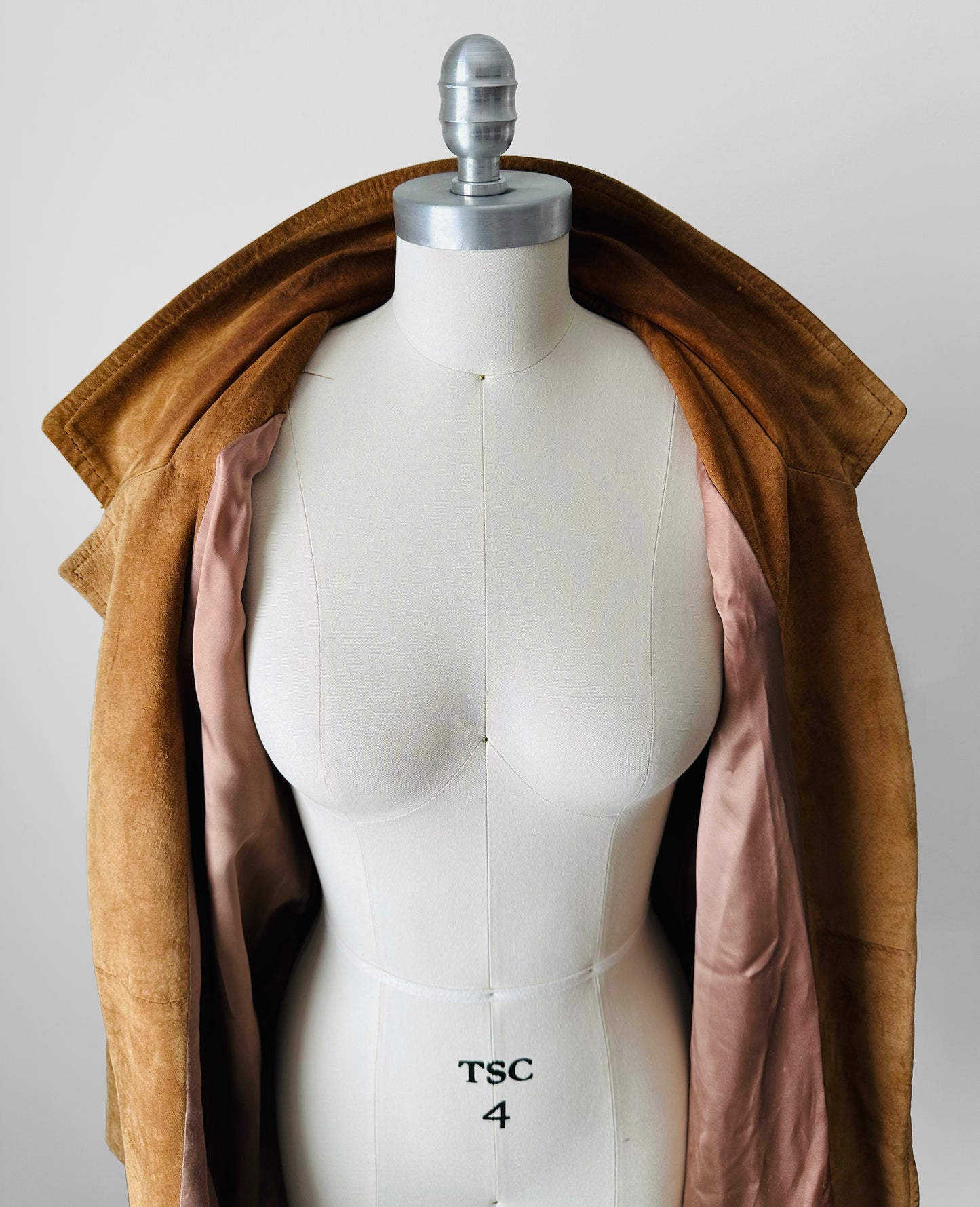 1980s Tan Suede Leather Fringe Patched Belted Jacket - Sz. L