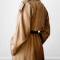 1980s Tan Wool Double Breasted Trench Duster Coat - Sz. S/M