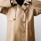 1980s Tan Wool Double Breasted Trench Duster Coat - Sz. S/M